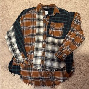 Urban Outfitters Ted Patchwork Flannel Shirt